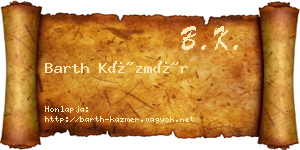 Barth Kázmér névjegykártya